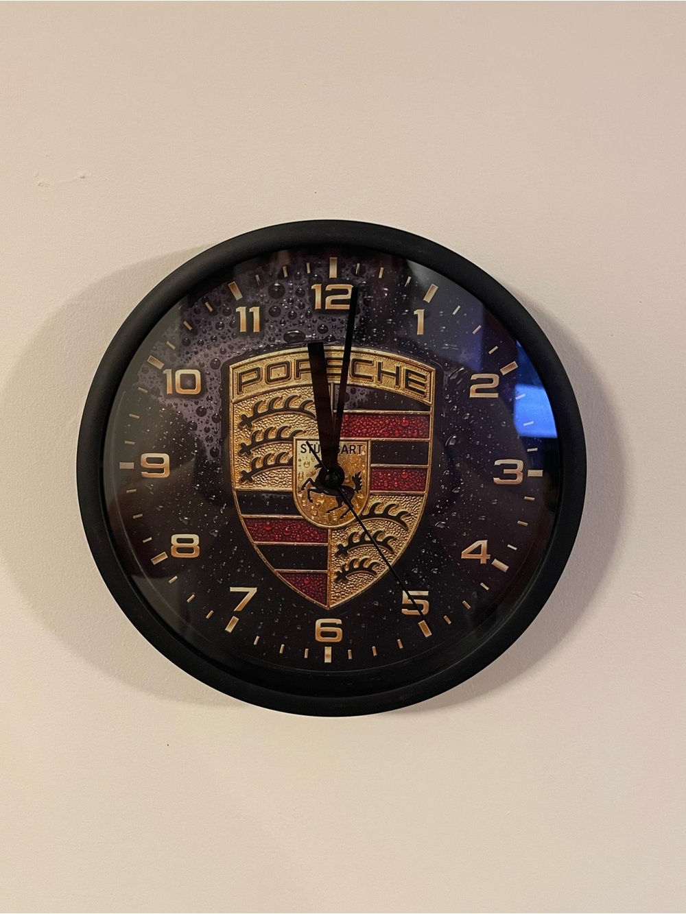 Logo Black Wall Clock - Black and Gold